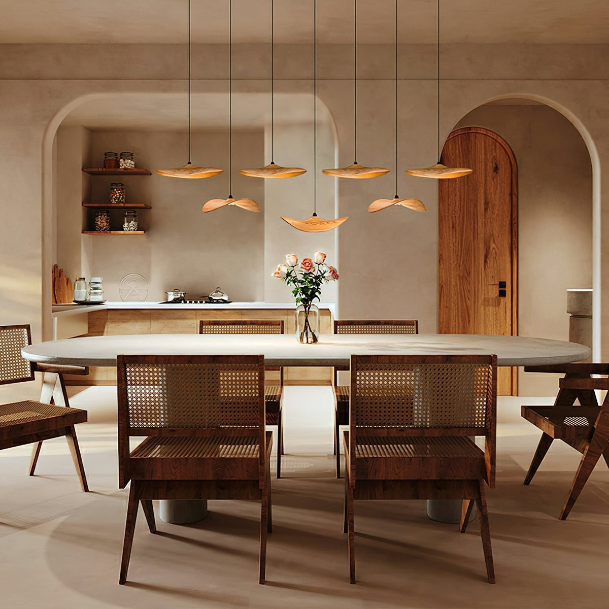 Abbott candelabru modern minimalist cu frunze goale din lemn