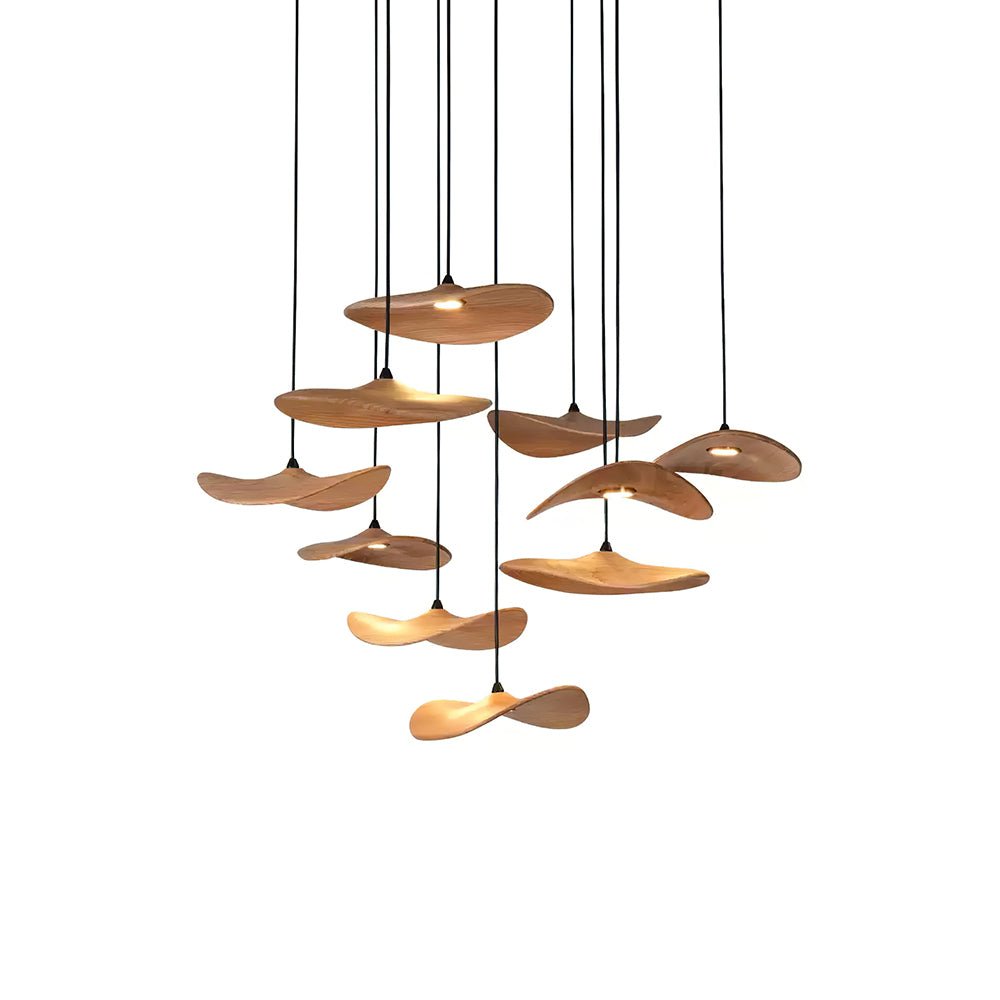 Abbott candelabru modern minimalist cu frunze goale din lemn