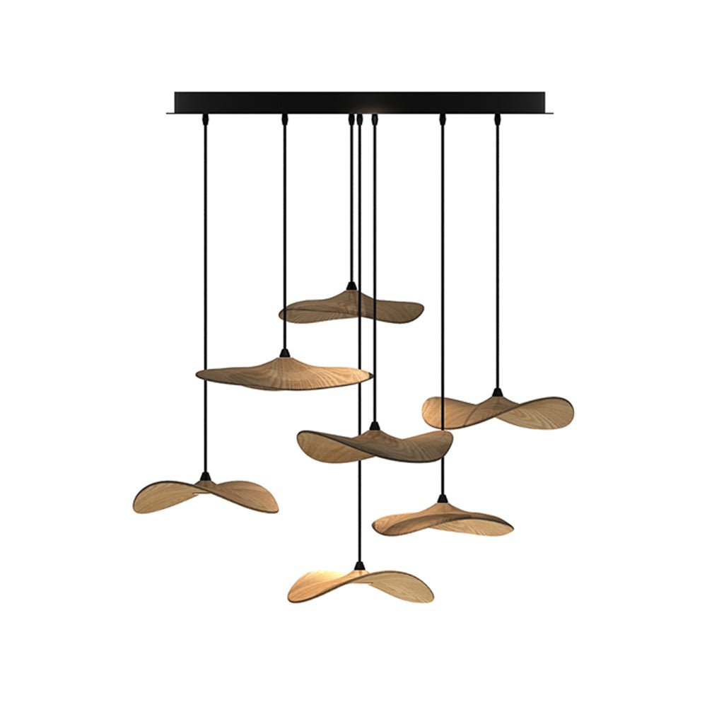 Abbott candelabru modern minimalist cu frunze goale din lemn