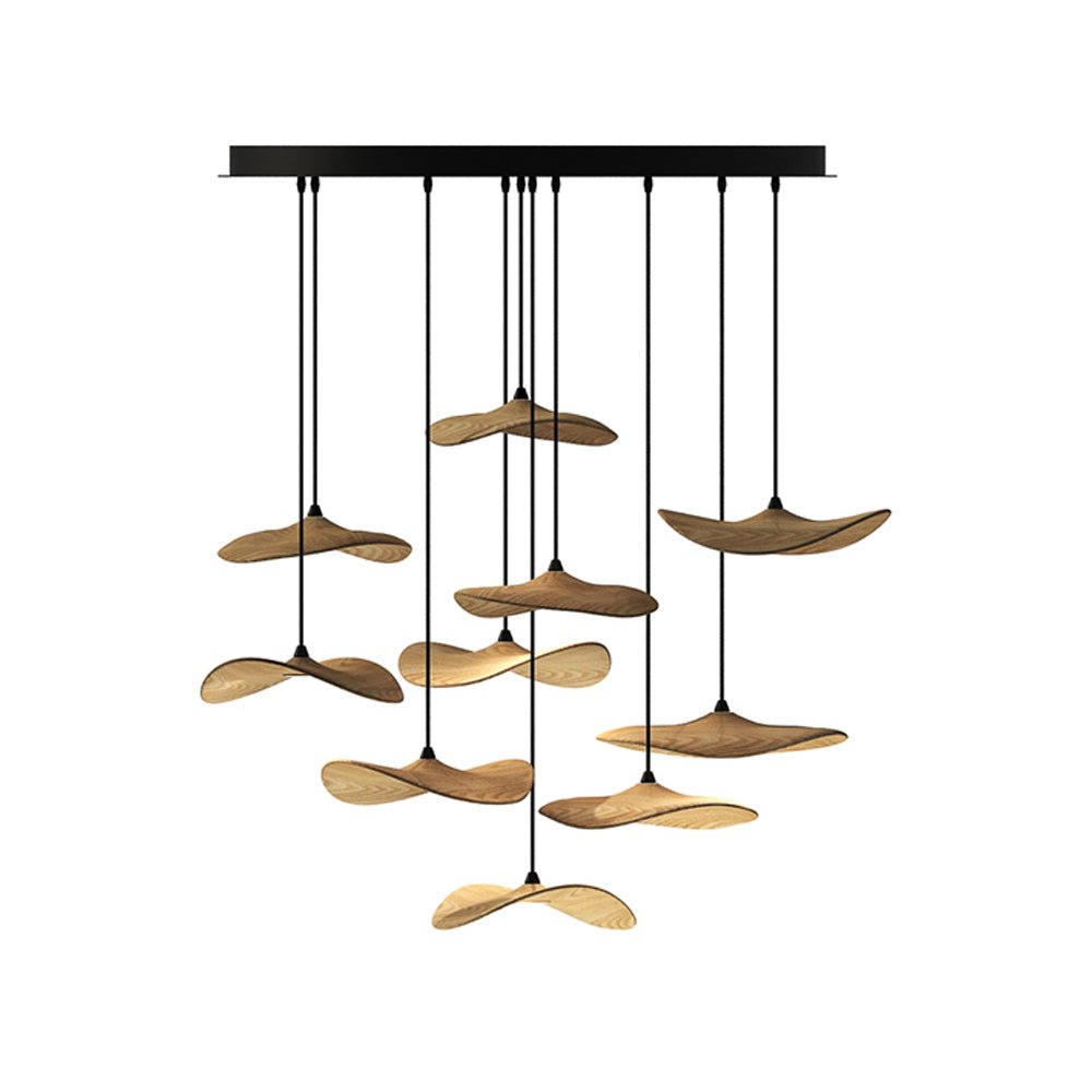 Abbott candelabru modern minimalist cu frunze goale din lemn