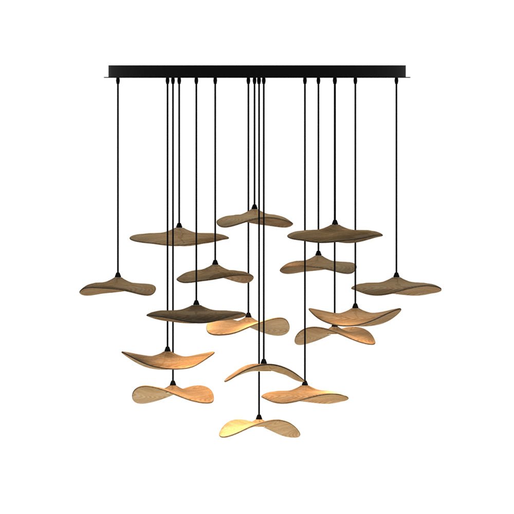 Abbott candelabru modern minimalist cu frunze goale din lemn