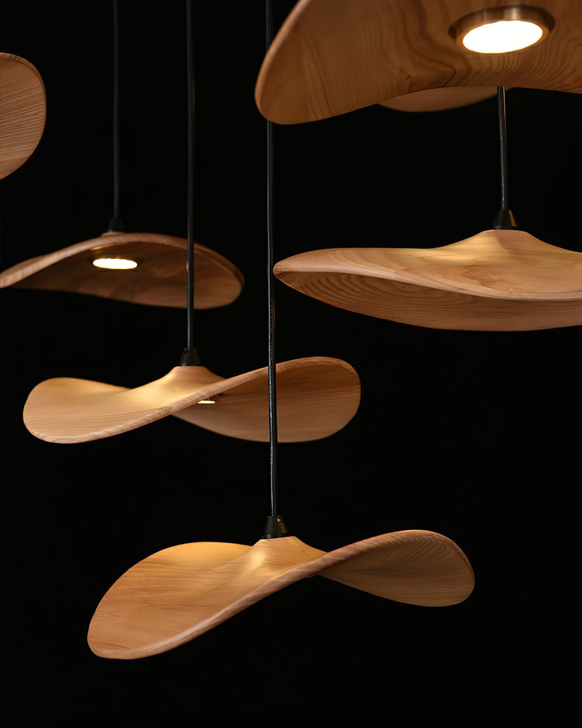 Abbott candelabru modern minimalist cu frunze goale din lemn