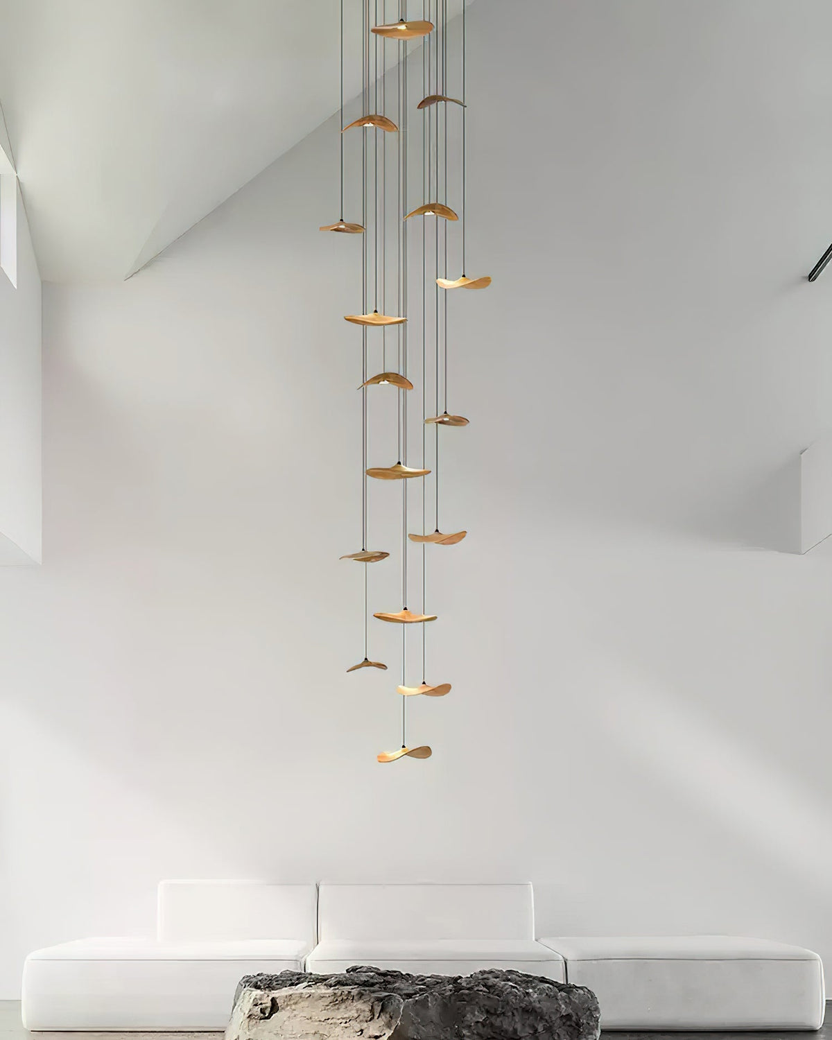 Abbott candelabru modern minimalist cu frunze goale din lemn