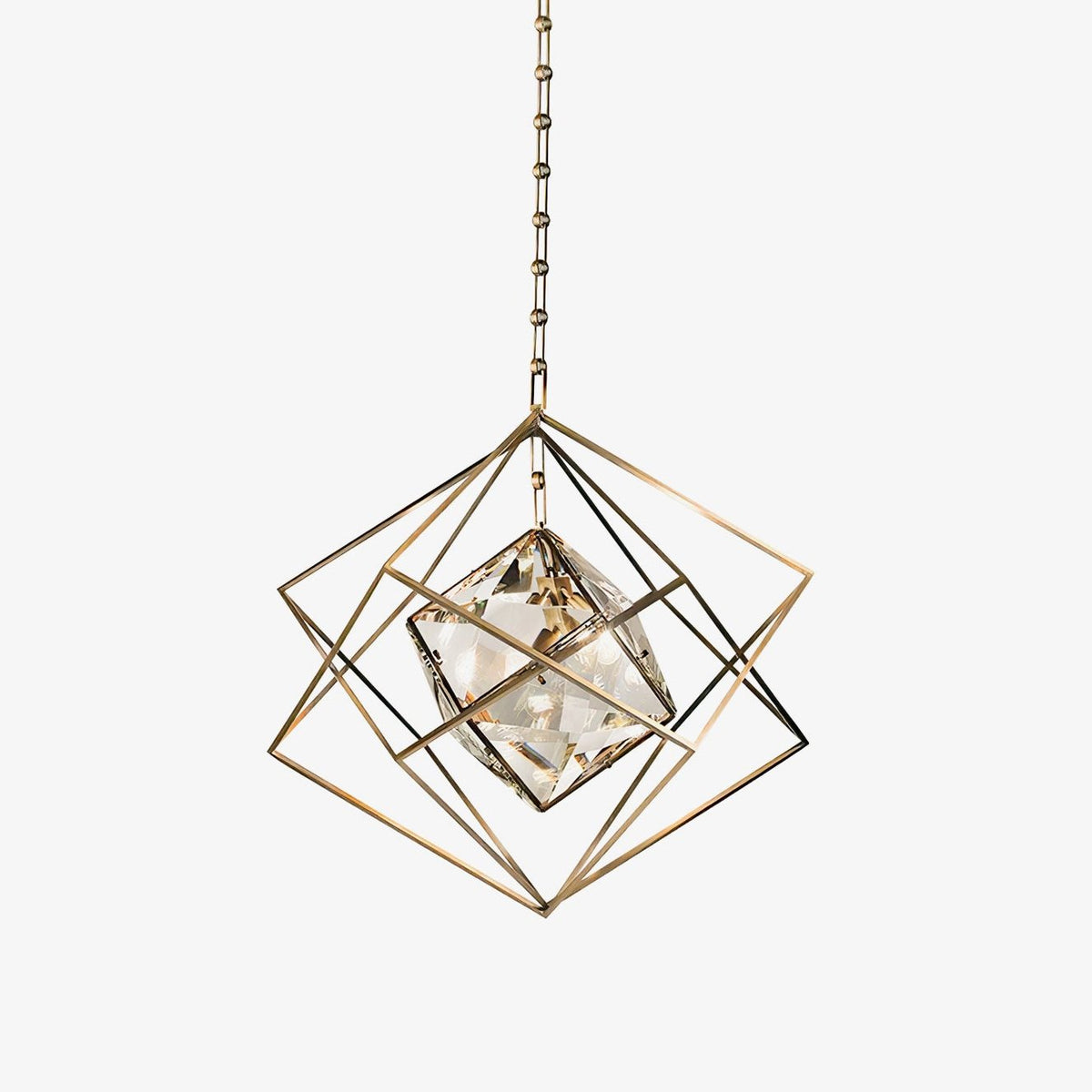 Zovin lampă suspendată Glam din alamă și cristal