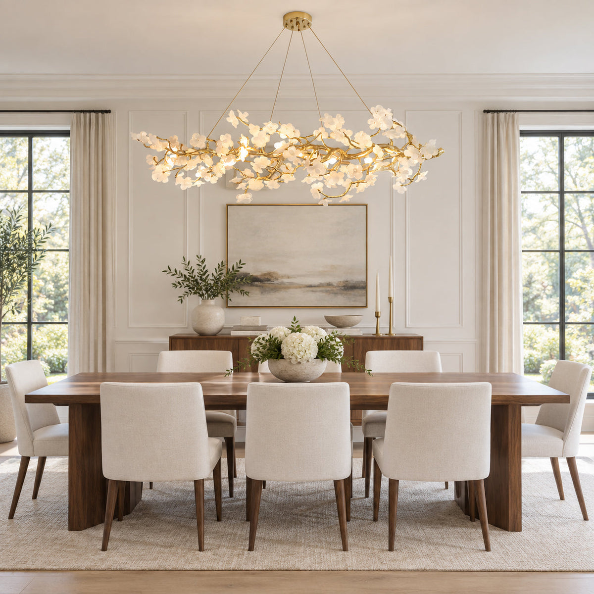 Farringstone candelabru liniar sculptural floare