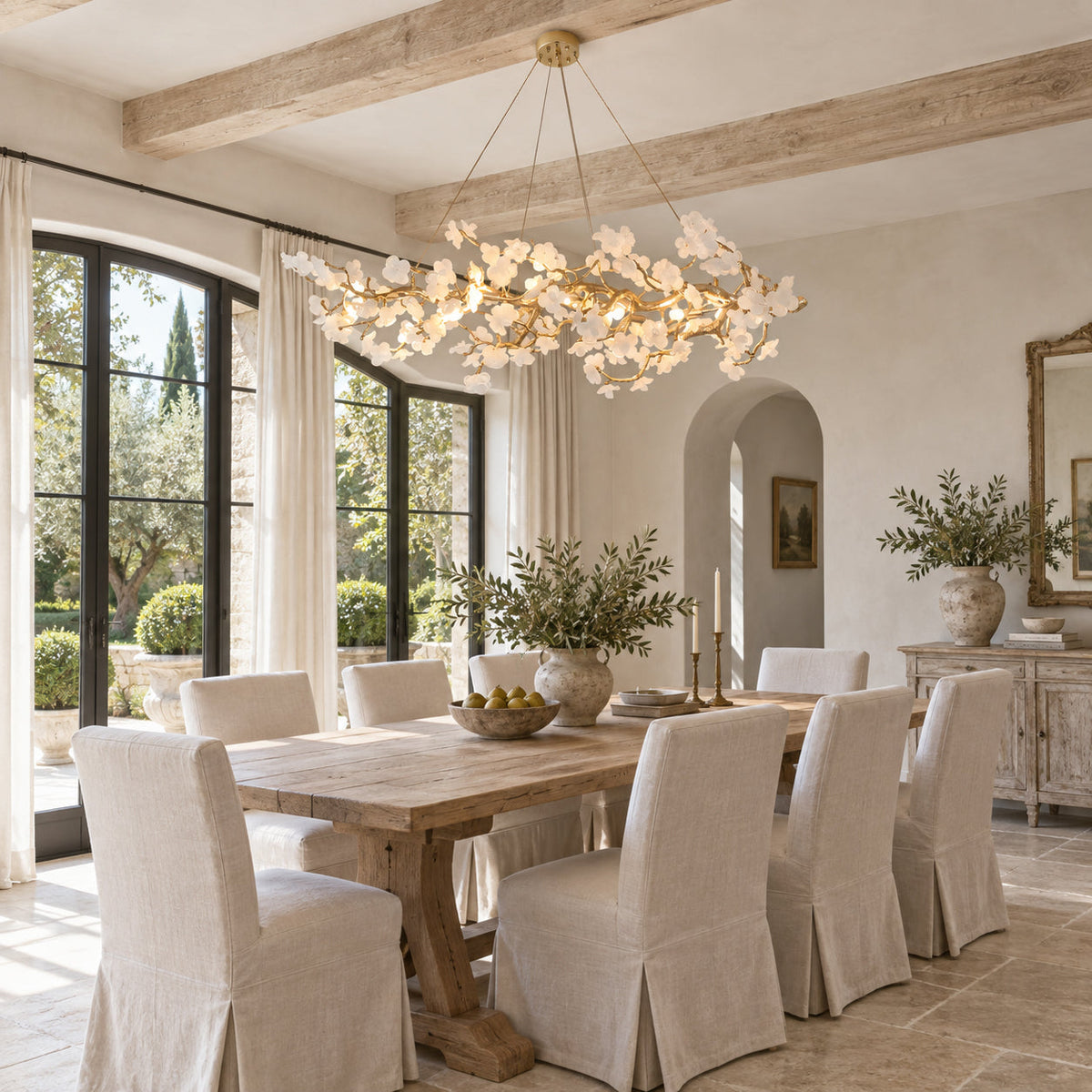 Farringstone candelabru liniar sculptural floare