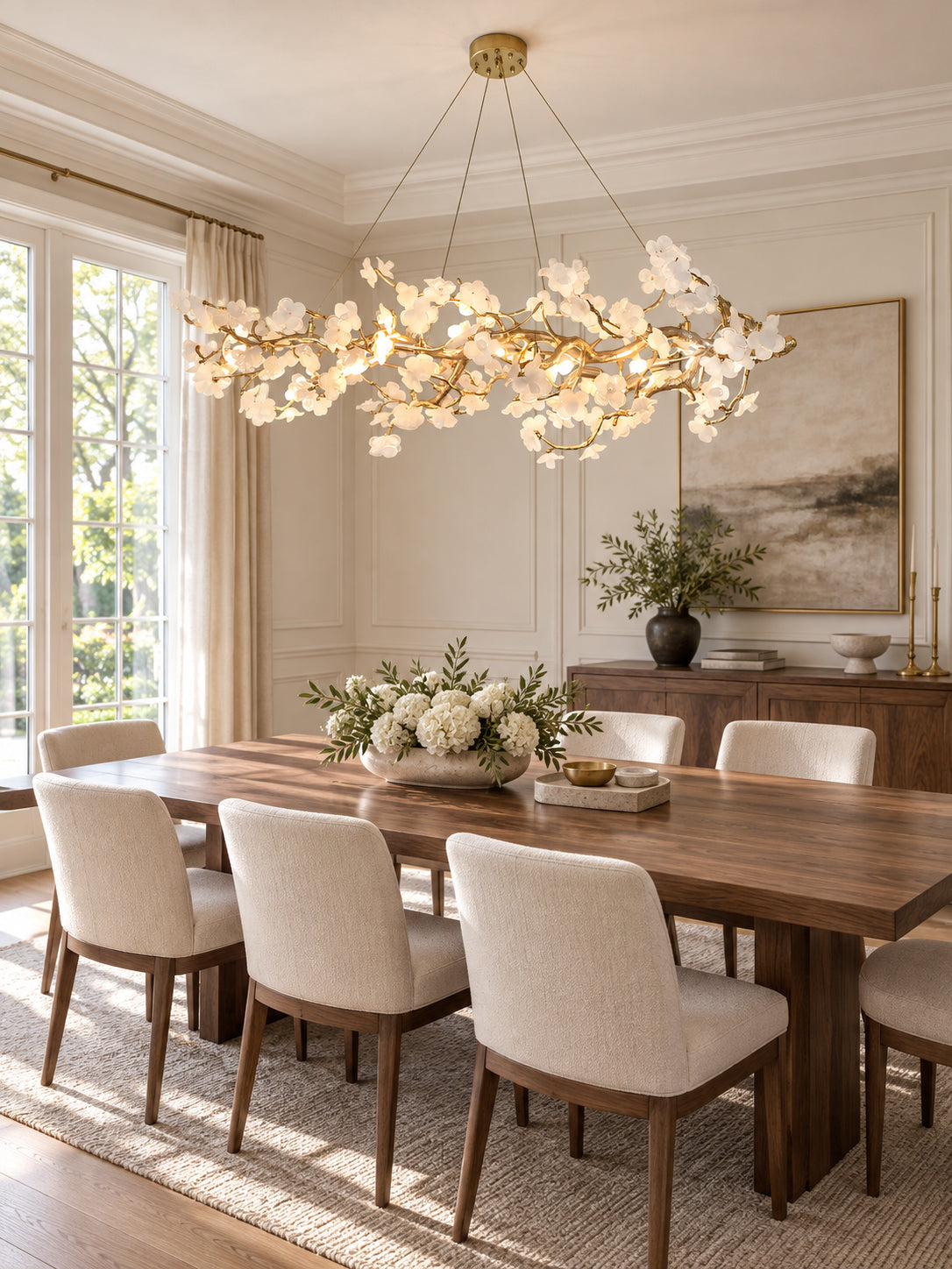 Farringstone candelabru liniar sculptural floare