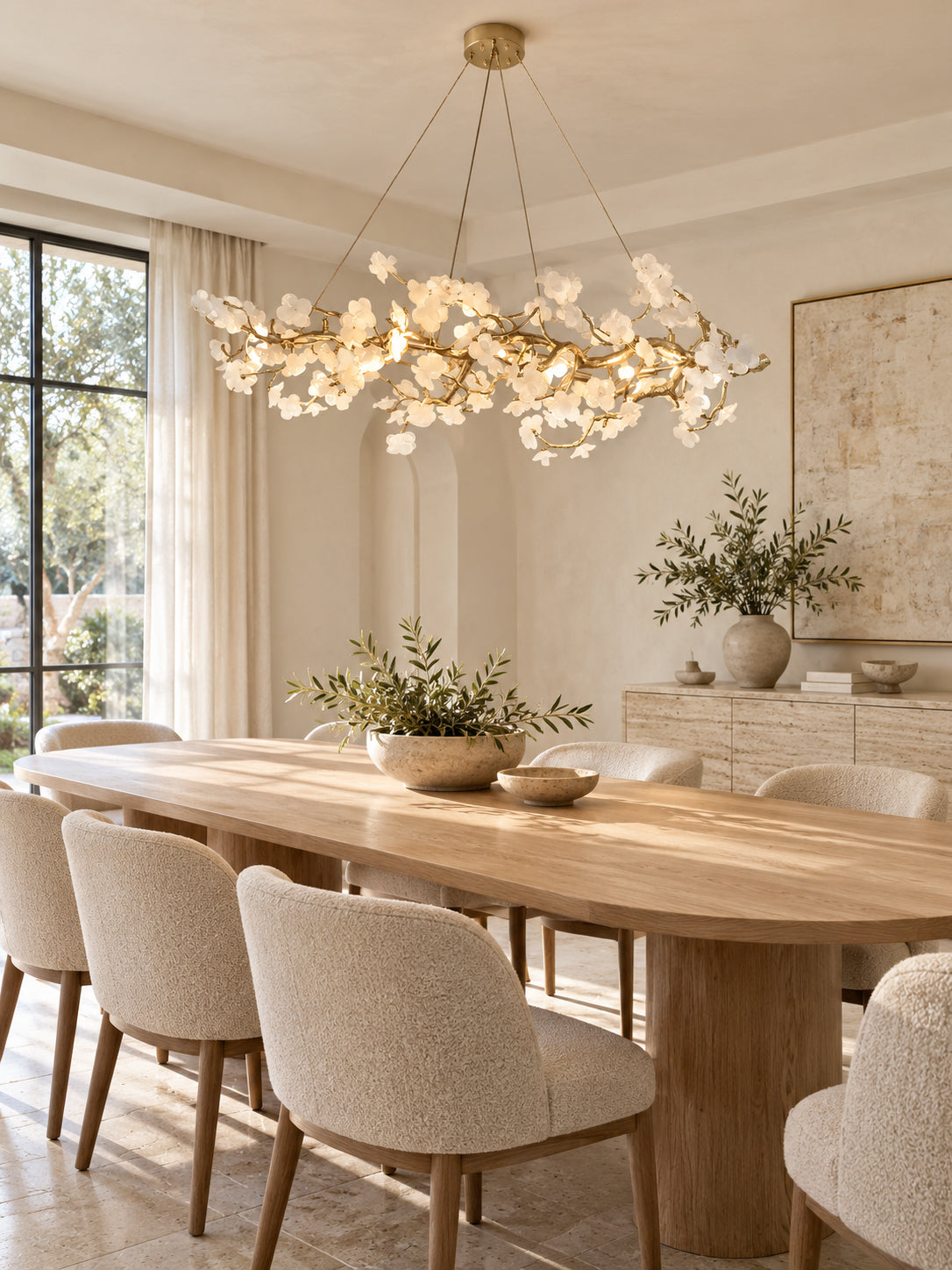 Farringstone candelabru liniar sculptural floare