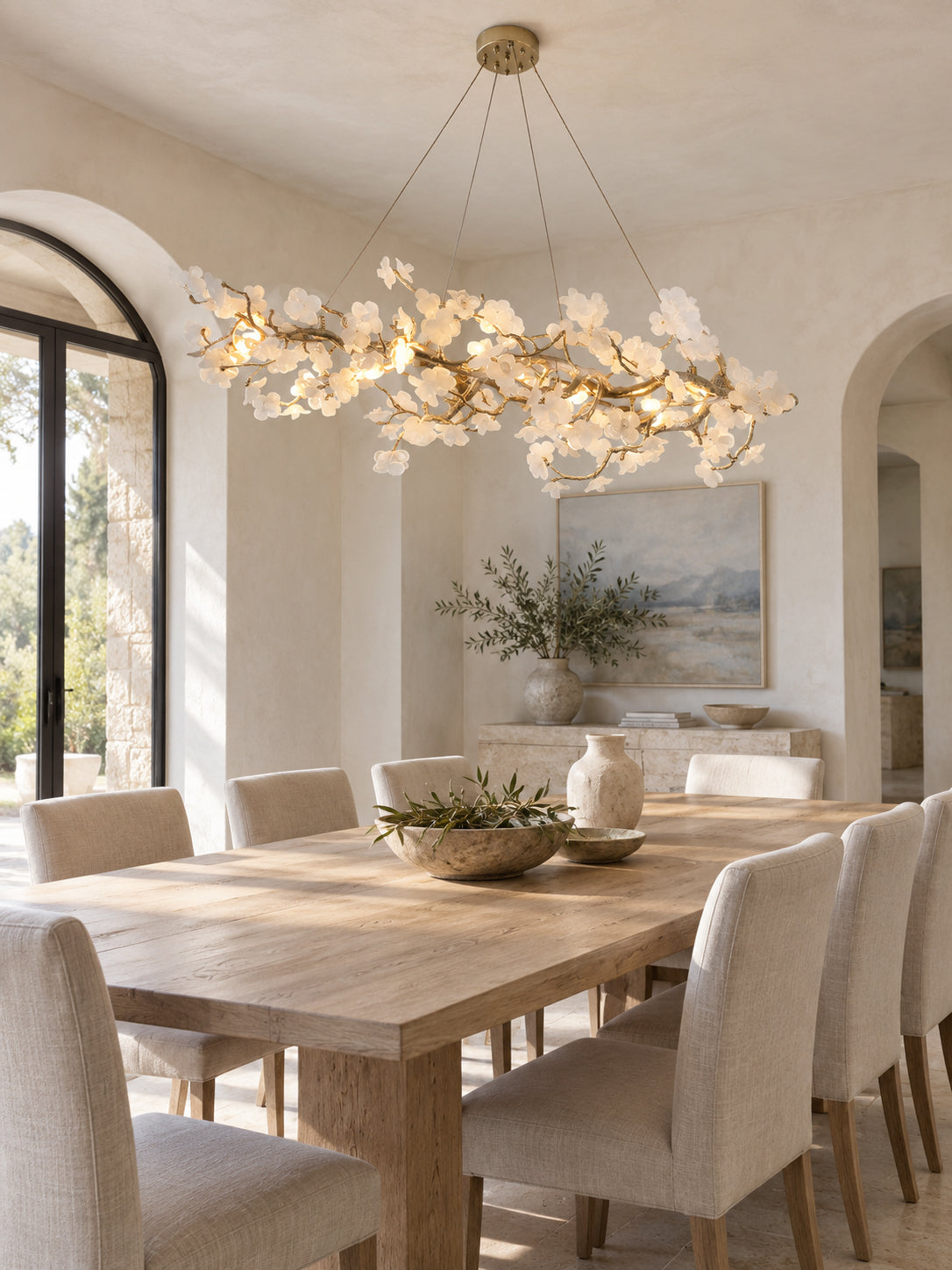 Farringstone candelabru liniar sculptural floare