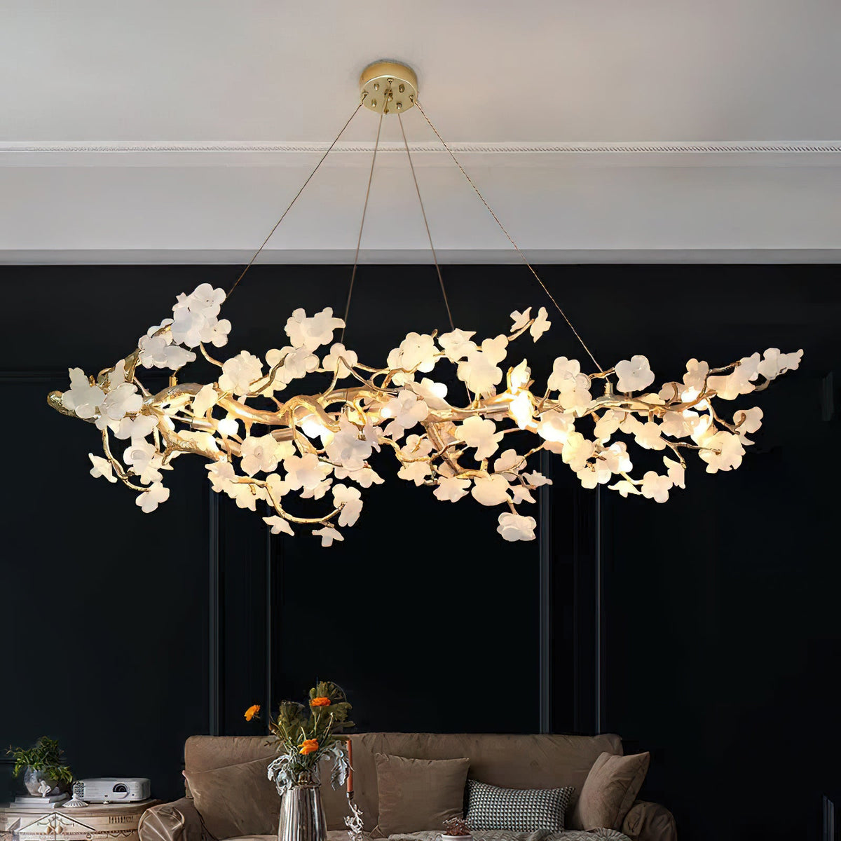 Farringstone candelabru liniar sculptural floare