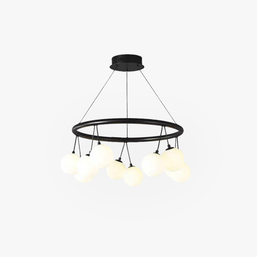 Valentina candelabru LED Nordic metal negru/sticlă Sufragerie/living/Cameră de Dormit