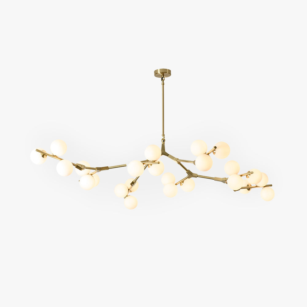 Valentina candelabru modern LED cu sticlă aurie și neagră pentru living/cameră de dormit