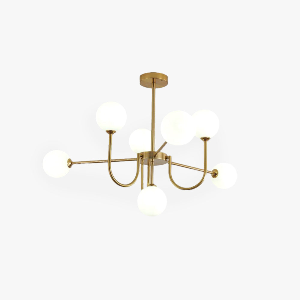 Valentina candelabru LED modern din aur cu sticlă pentru living/sufragerie/cameră de dormit