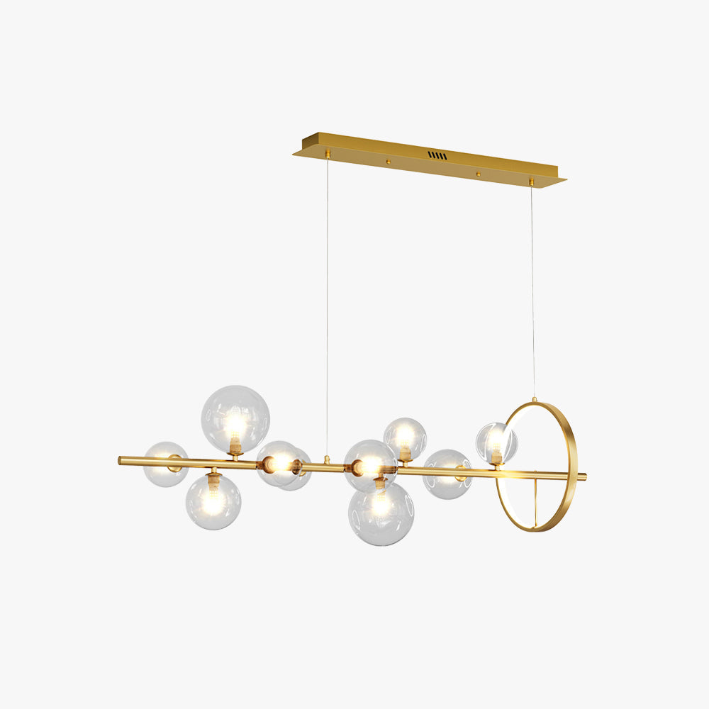 Valentina candelabru LED modern din sticlă aurie pentru living/sală de mese