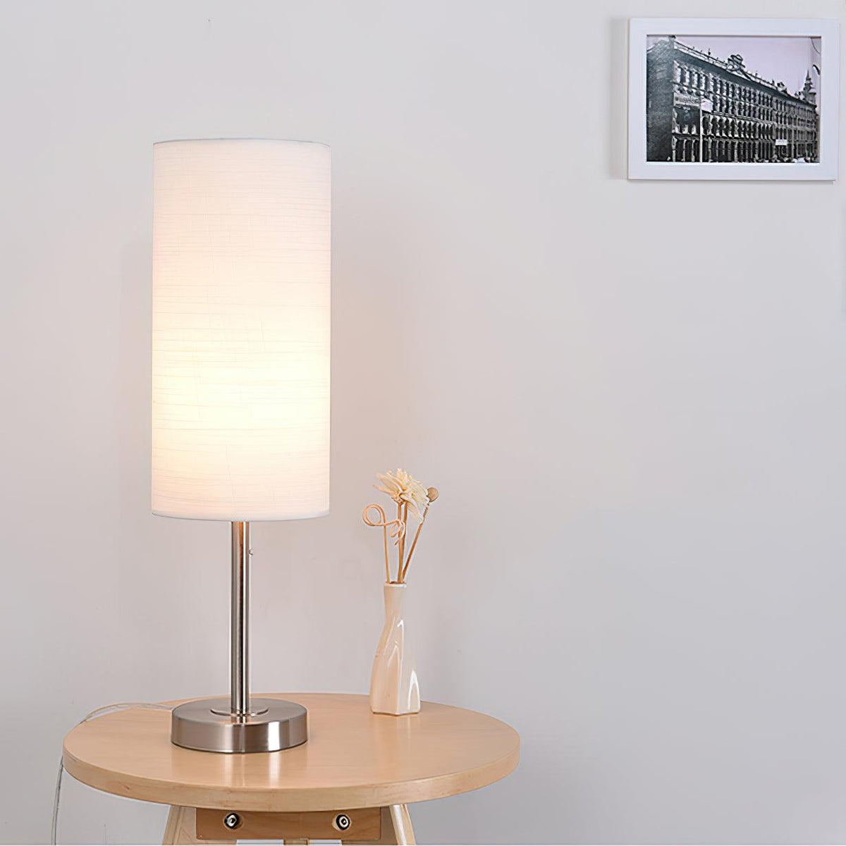 Brirel lampă de masă minimalistă cu abajur textil