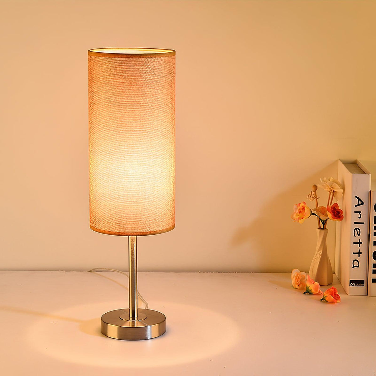 Brirel lampă de masă minimalistă cu abajur textil