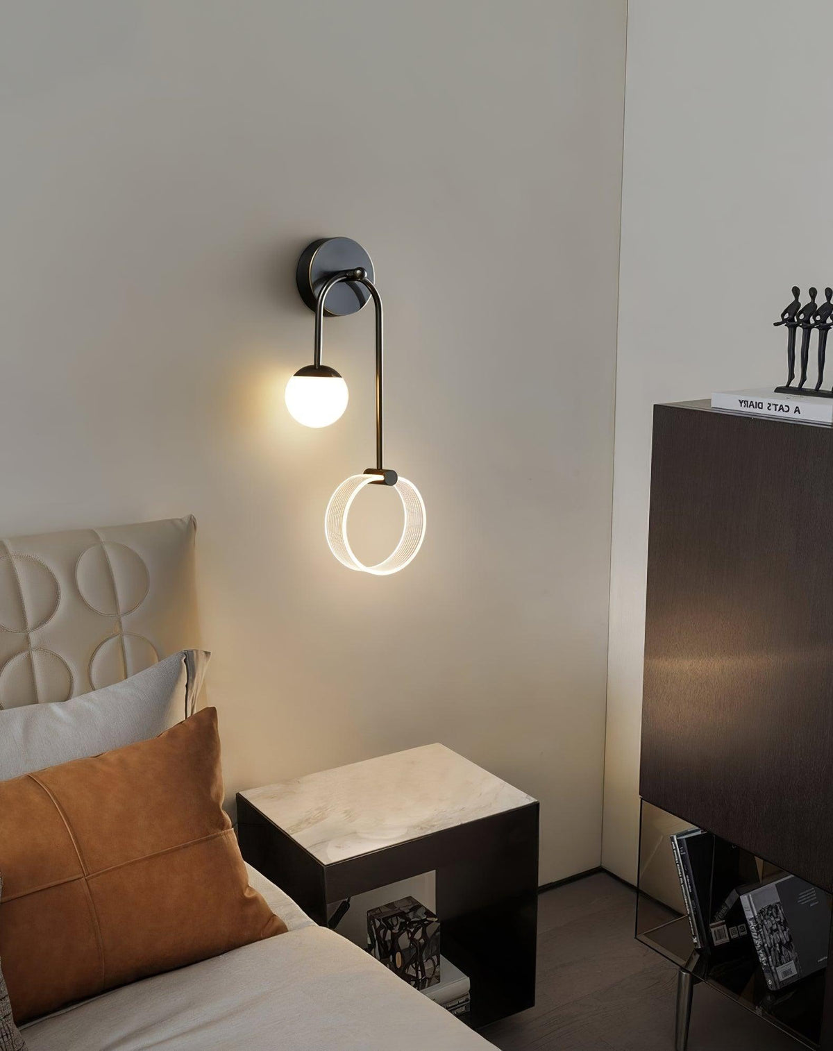 Warren aplică de perete din alamă, modernă, minimalistă, LED