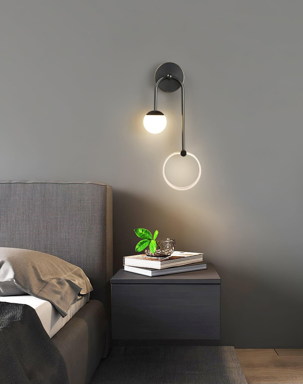 Warren aplică de perete din alamă, modernă, minimalistă, LED