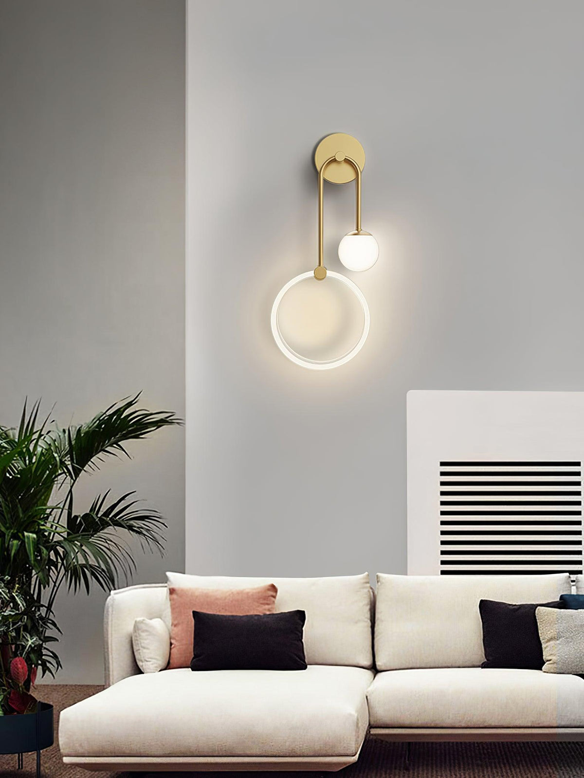 Warren aplică de perete din alamă, modernă, minimalistă, LED