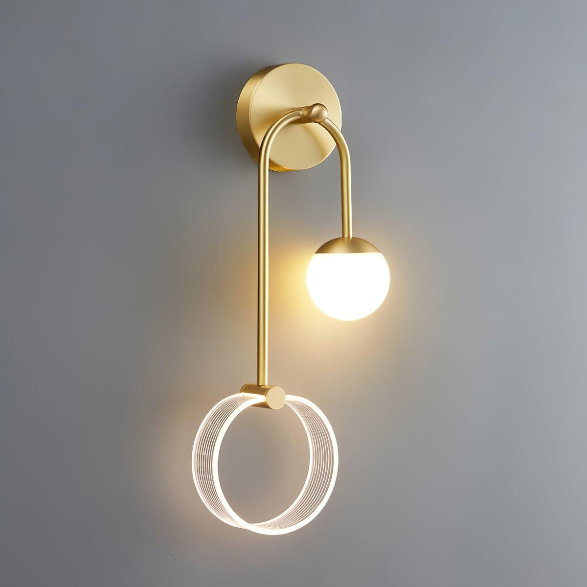 Warren aplică de perete din alamă, modernă, minimalistă, LED