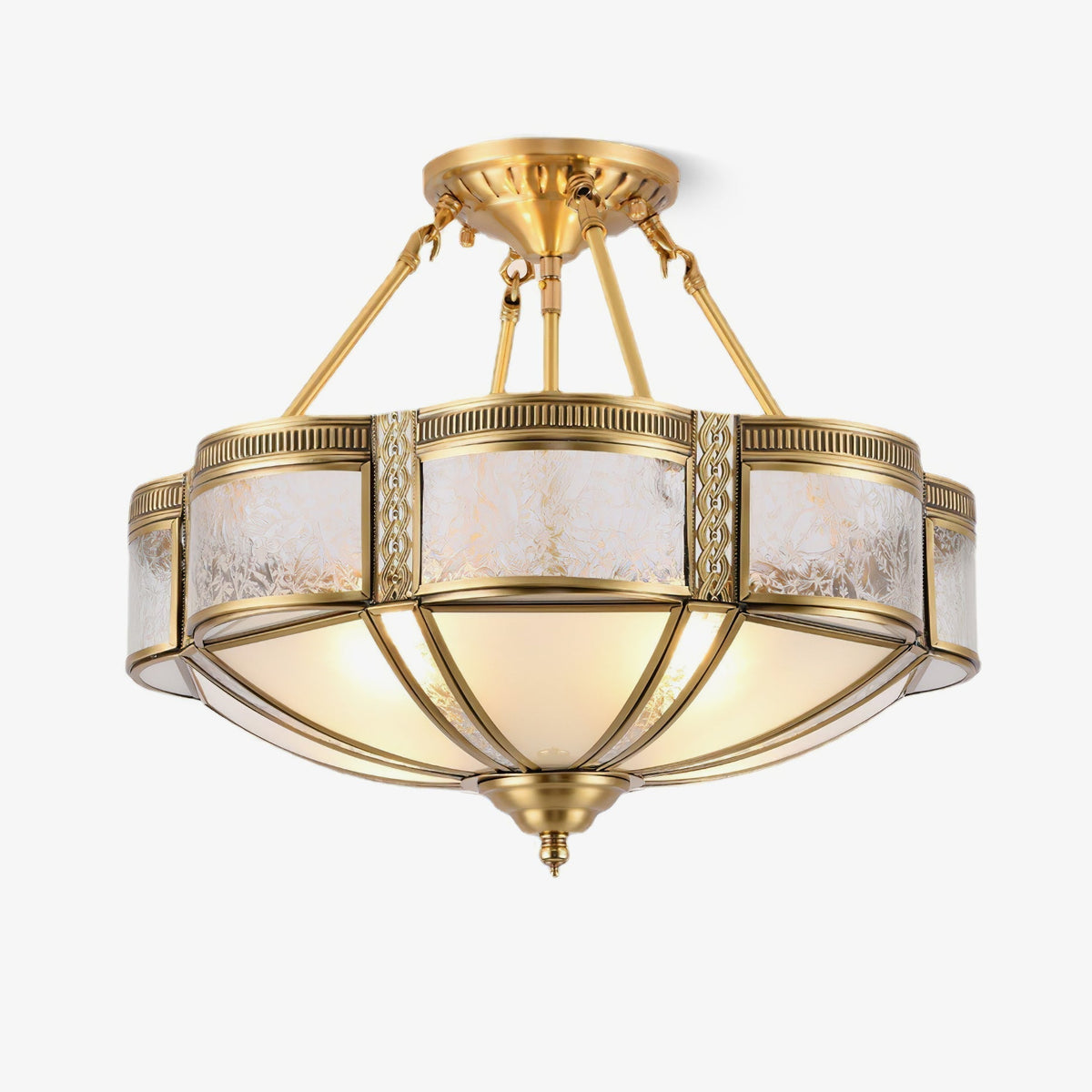 Xaris lampadar din alamă, floral