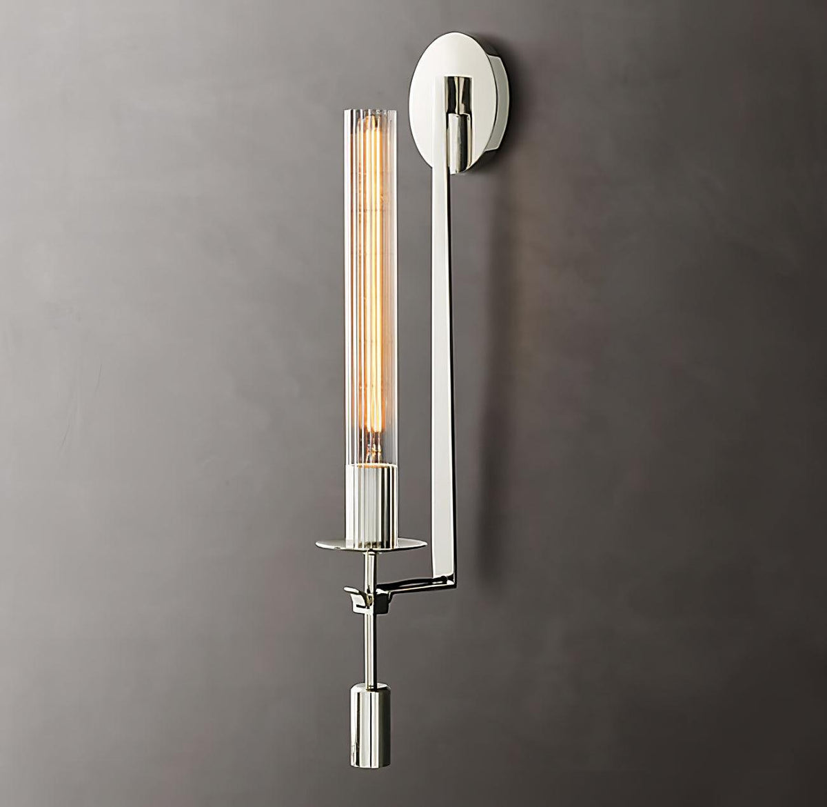 Veloora aplică de perete din alamă și sticlă, minimalistă, striată