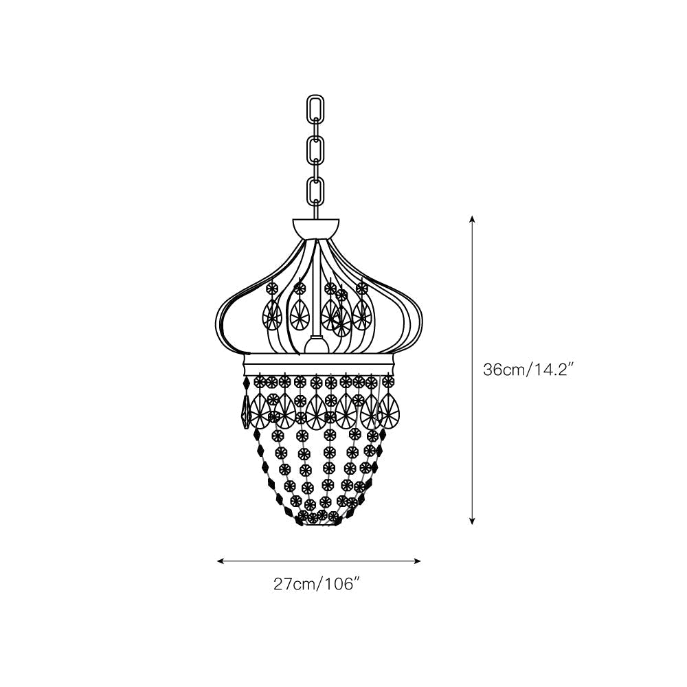 Abella candelabru cu Abajur din cristal în Formă de Lacrimă