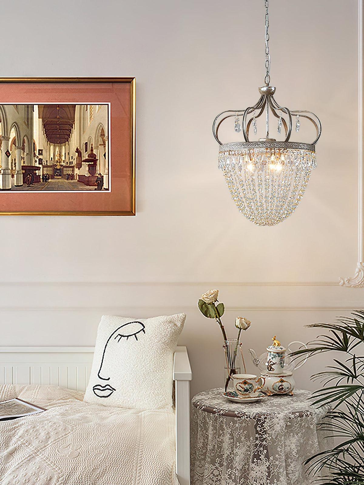 Abella candelabru cu Abajur din cristal în Formă de Lacrimă