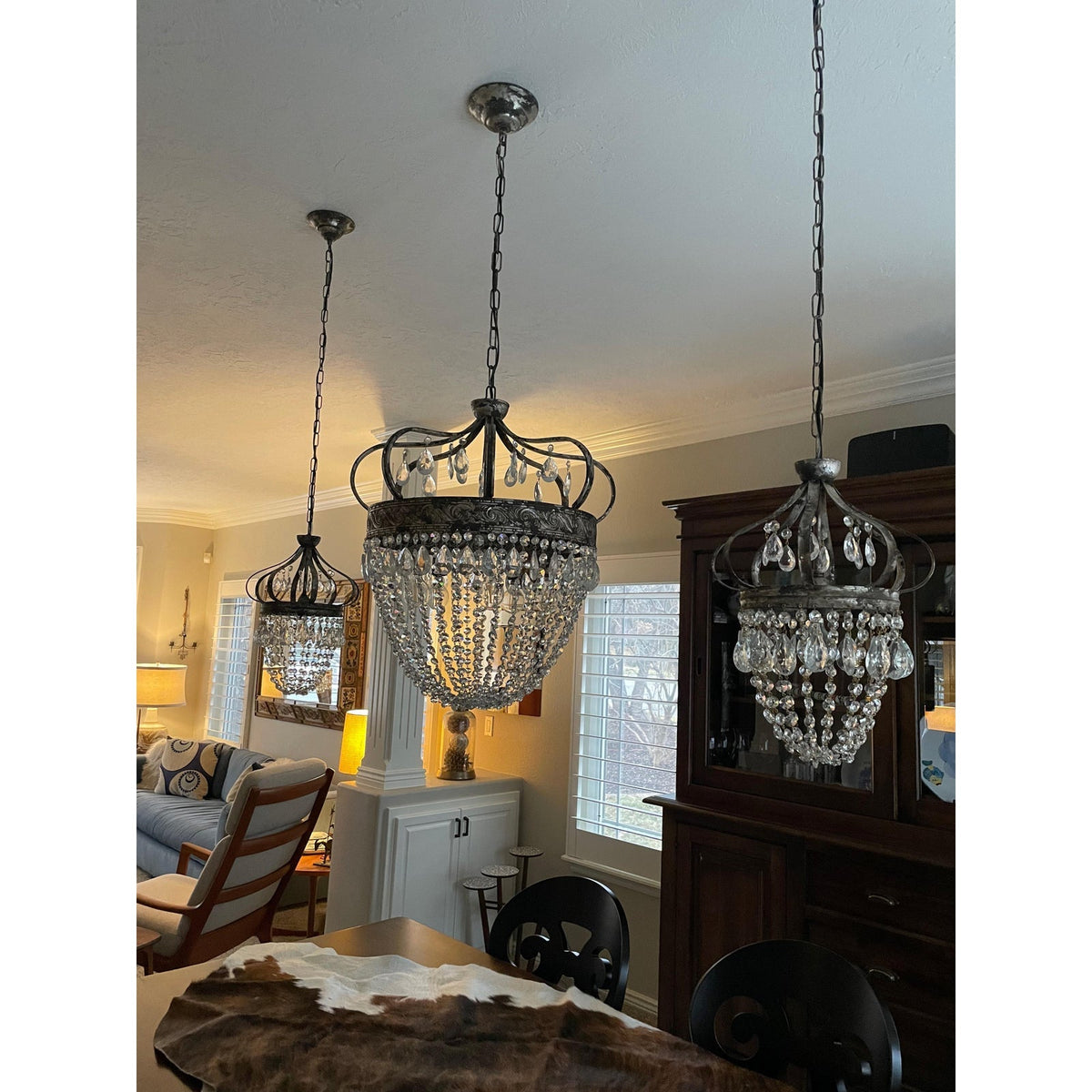 Abella candelabru cu Abajur din cristal în Formă de Lacrimă