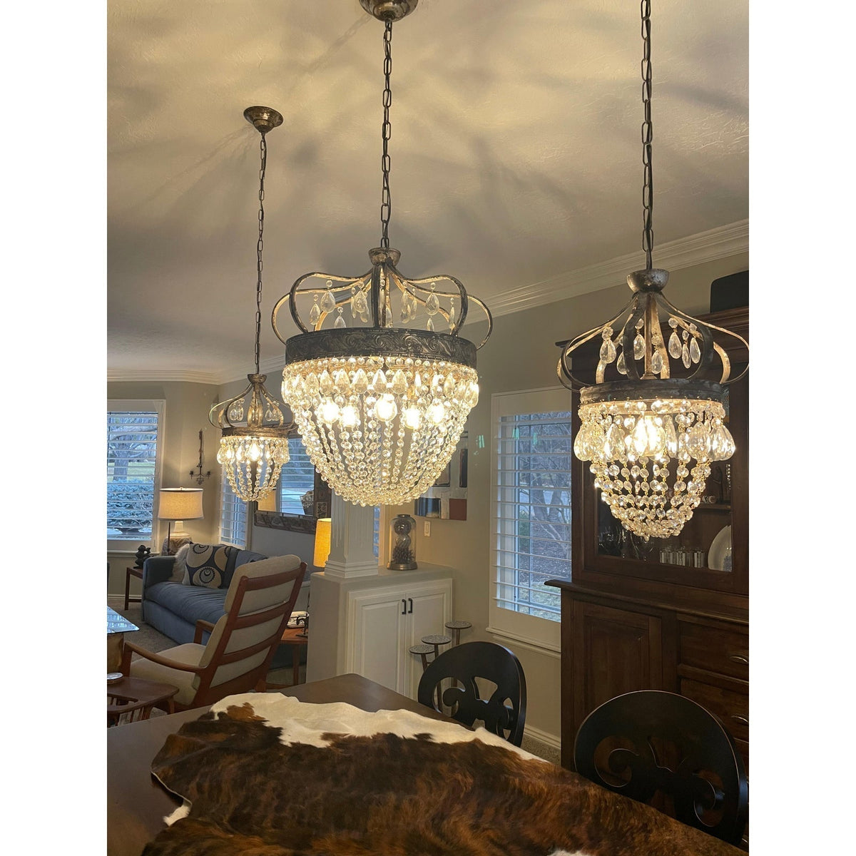 Abella candelabru cu Abajur din cristal în Formă de Lacrimă