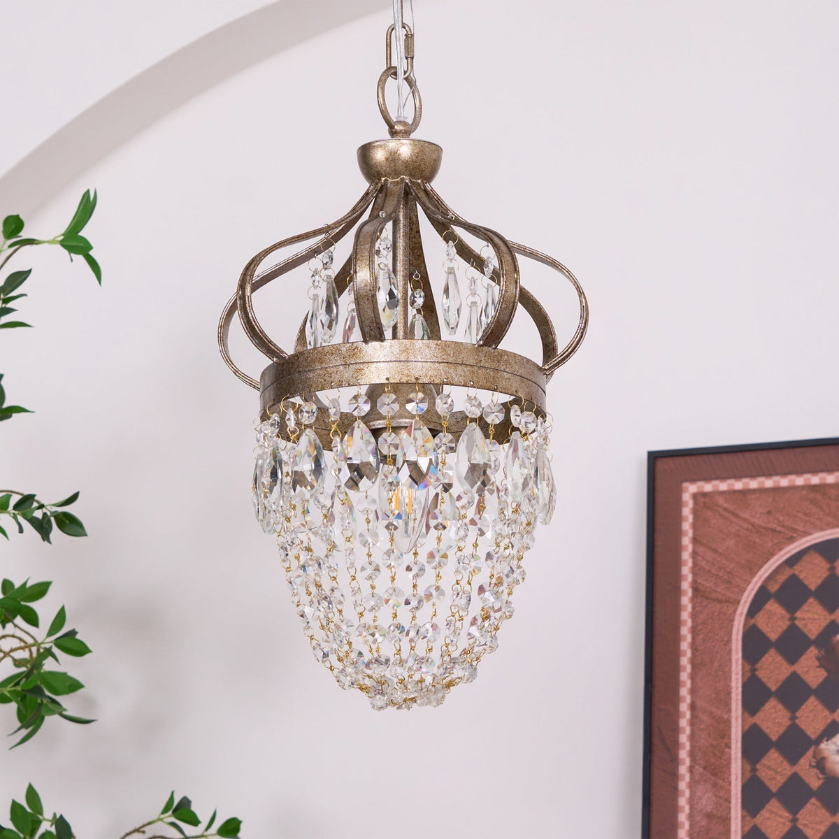 Abella candelabru cu Abajur din cristal în Formă de Lacrimă