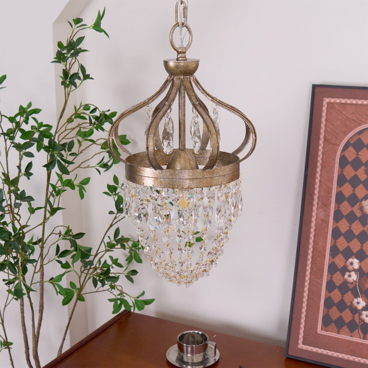 Abella candelabru cu Abajur din cristal în Formă de Lacrimă