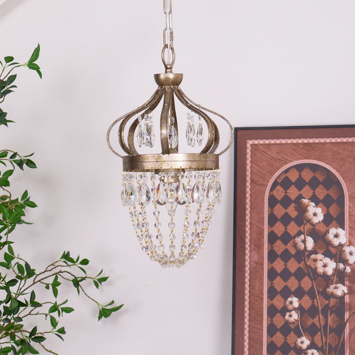 Abella candelabru cu Abajur din cristal în Formă de Lacrimă