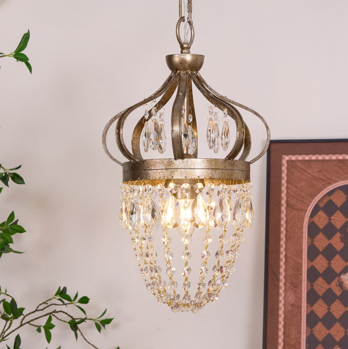Abella candelabru cu Abajur din cristal în Formă de Lacrimă