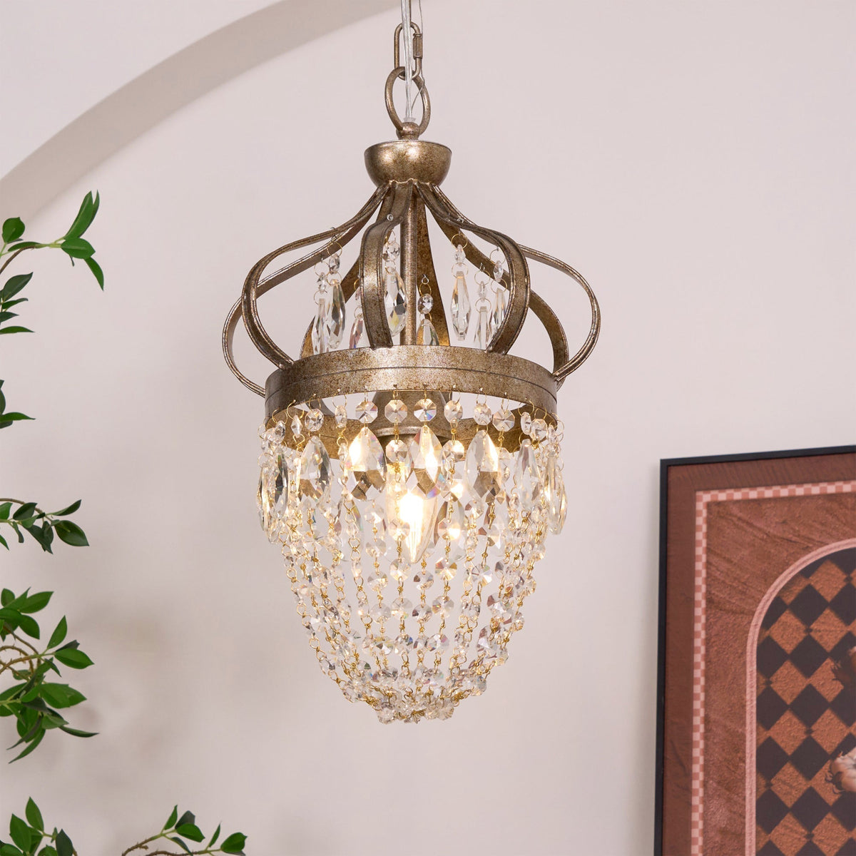 Abella candelabru cu Abajur din cristal în Formă de Lacrimă