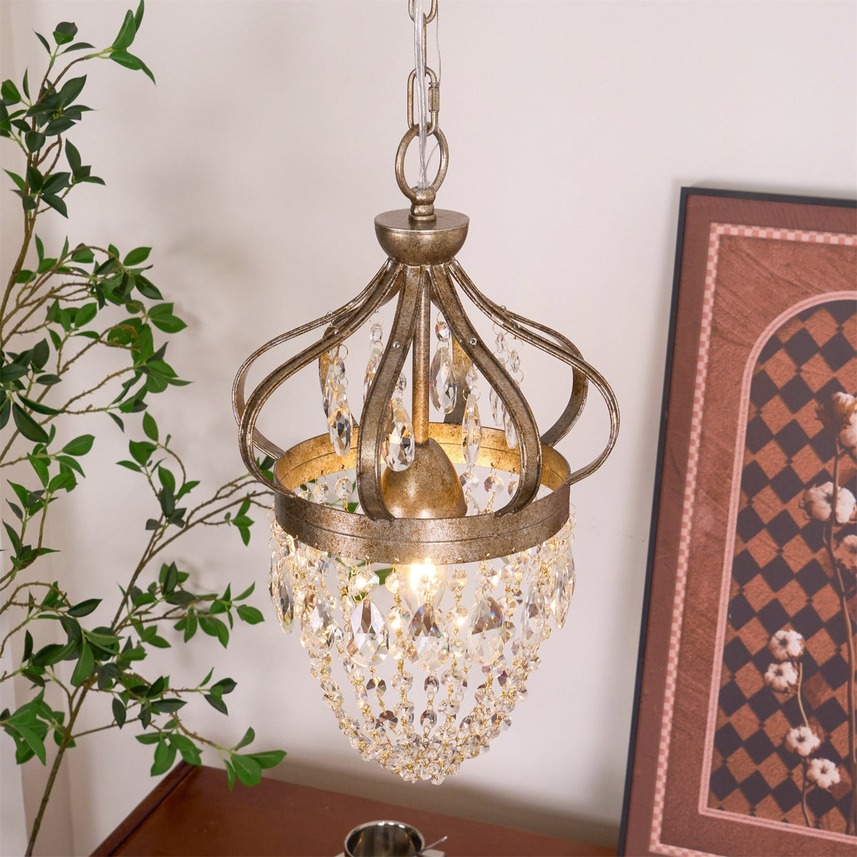 Abella candelabru cu Abajur din cristal în Formă de Lacrimă