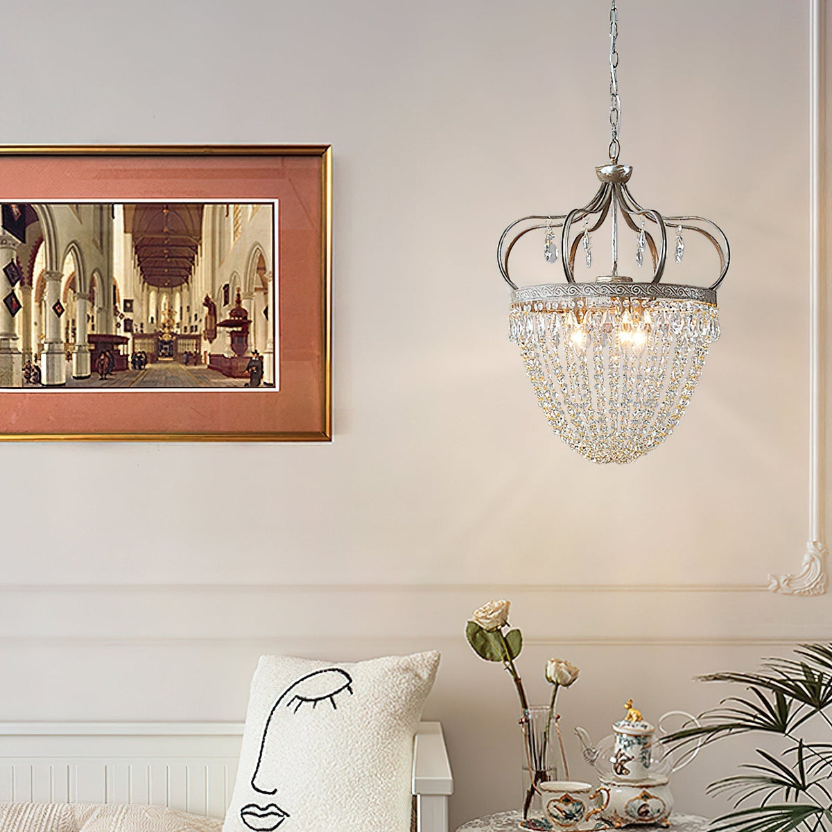 Abella candelabru cu Abajur din cristal în Formă de Lacrimă