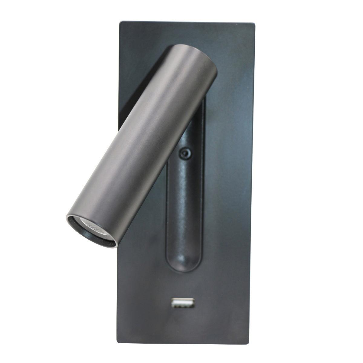 Sothis aplică de perete modernă minimalistă pentru pat USB negru