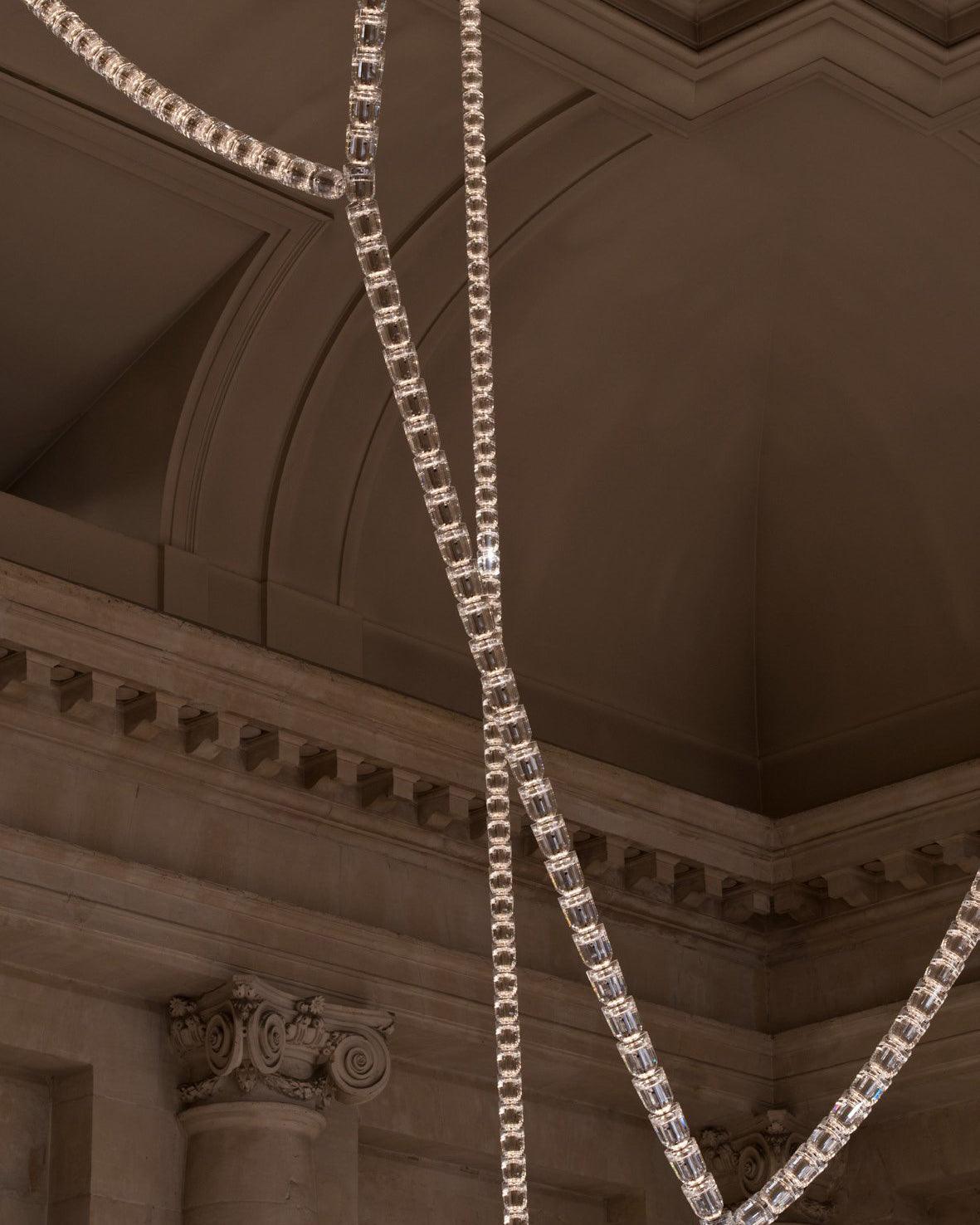 Nexus candelabru din cristal, cromat