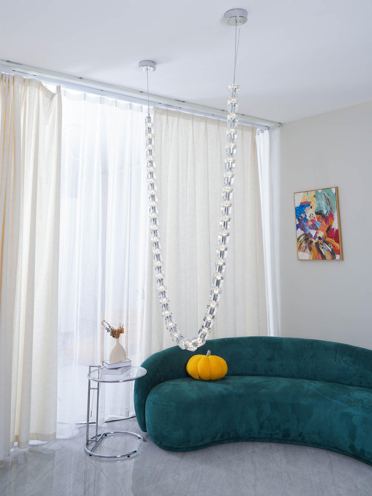 Nexus candelabru din cristal, cromat