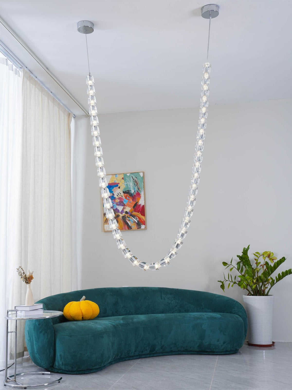 Nexus candelabru din cristal, cromat