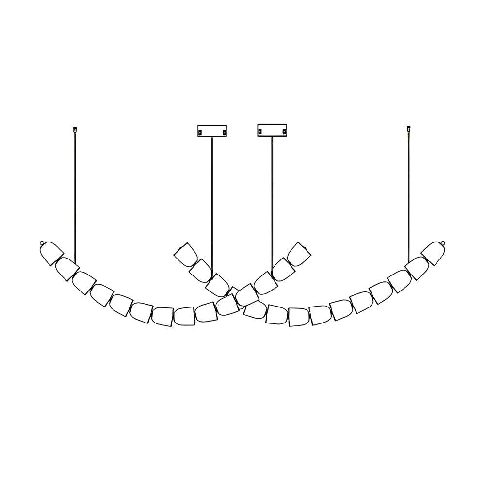 Nexus candelabru din cristal, cromat