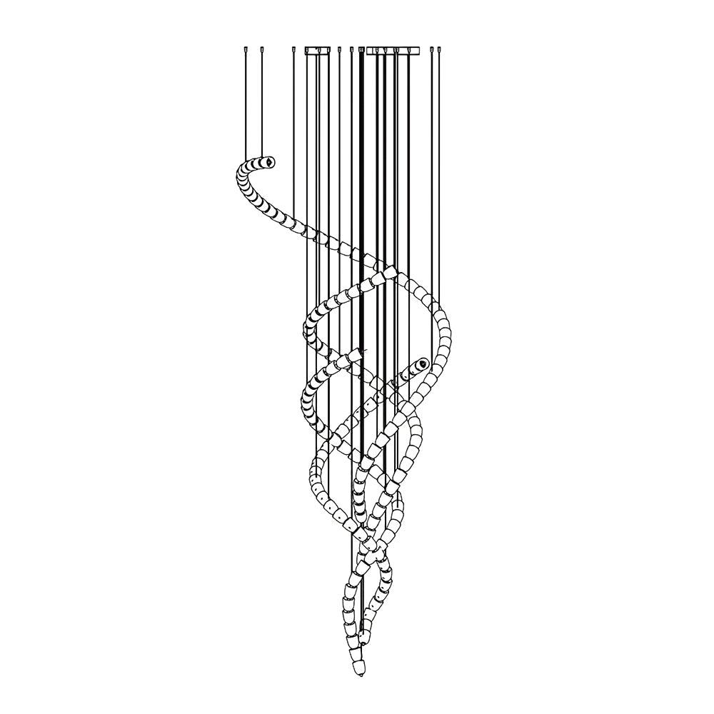Nexus candelabru din cristal, cromat