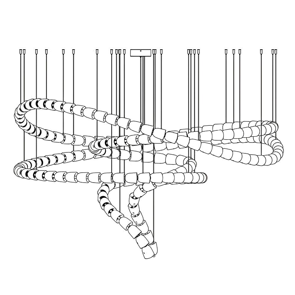 Nexus candelabru din cristal, cromat