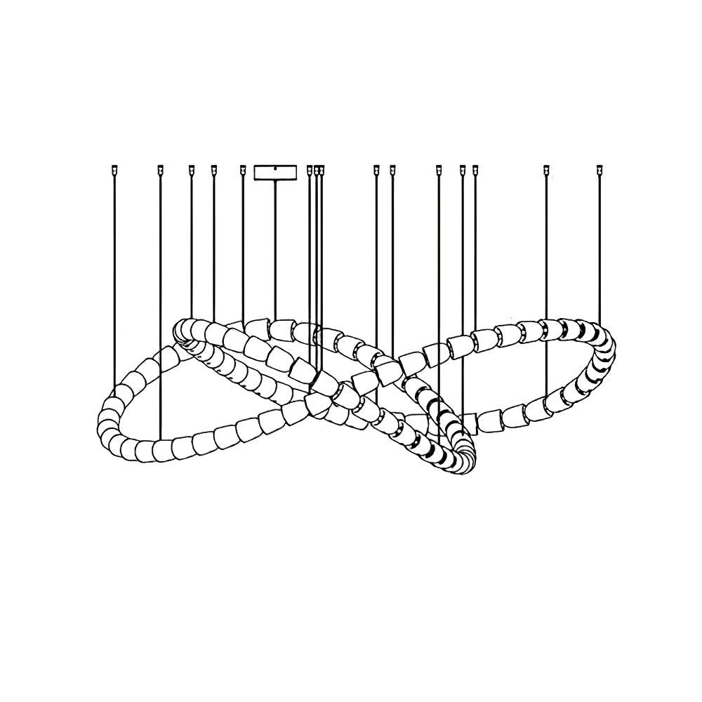 Nexus candelabru din cristal, cromat