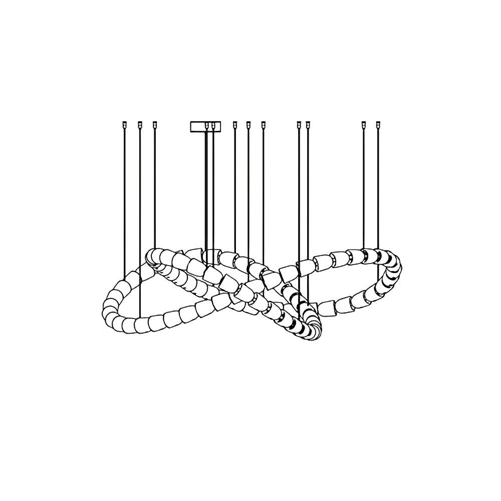 Nexus candelabru din cristal, cromat