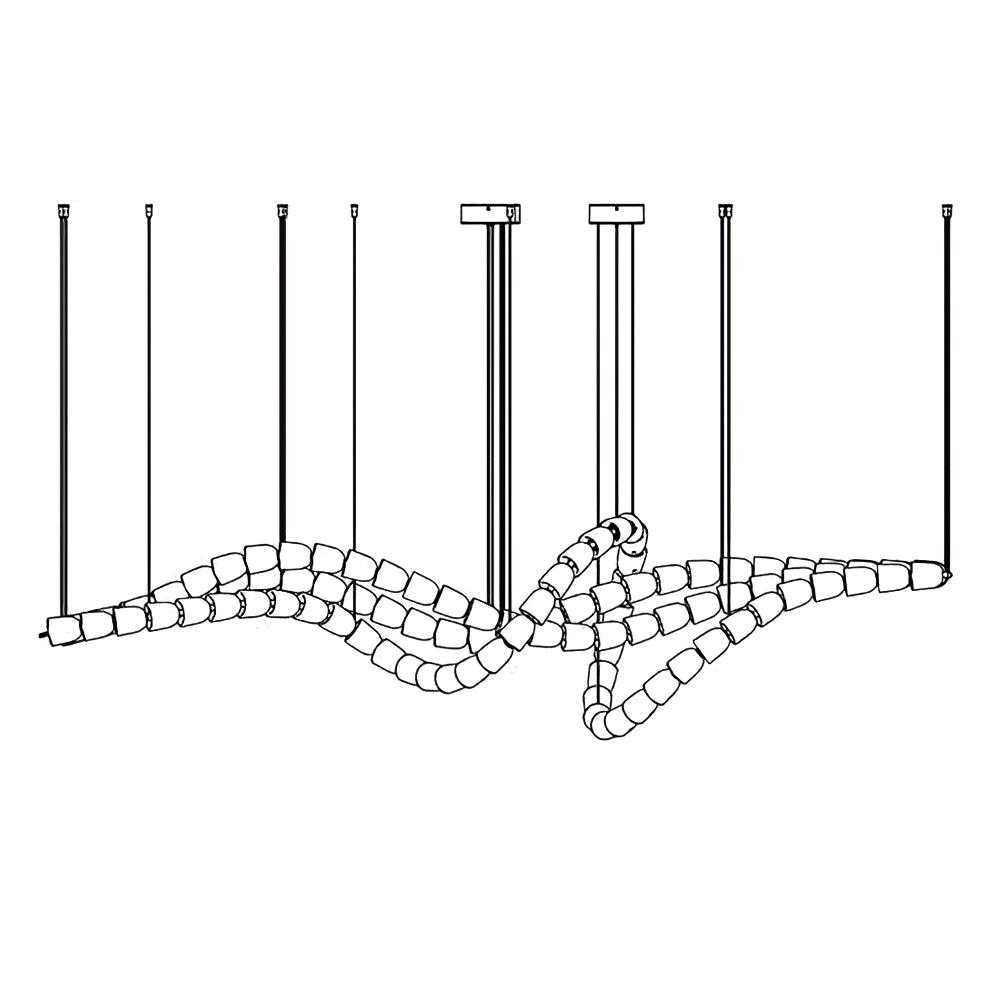Nexus candelabru din cristal, cromat