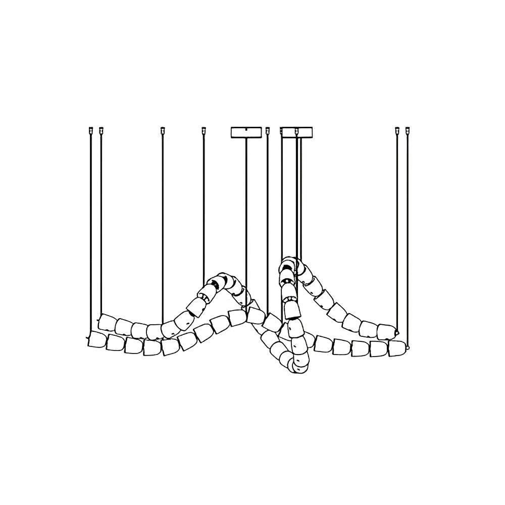 Nexus candelabru din cristal, cromat