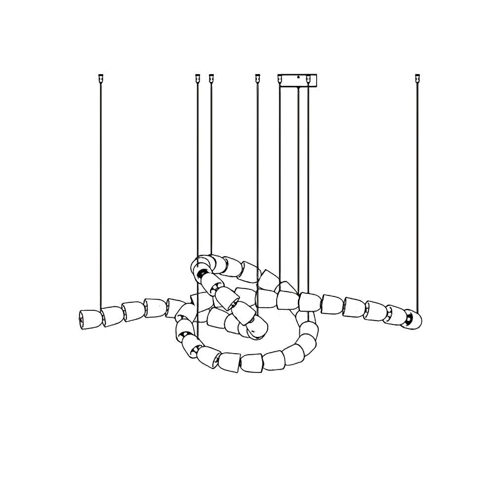 Nexus candelabru din cristal, cromat