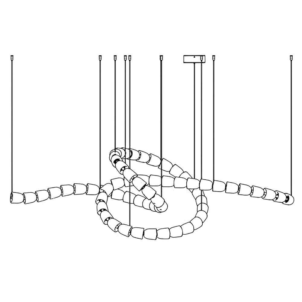 Nexus candelabru din cristal, cromat